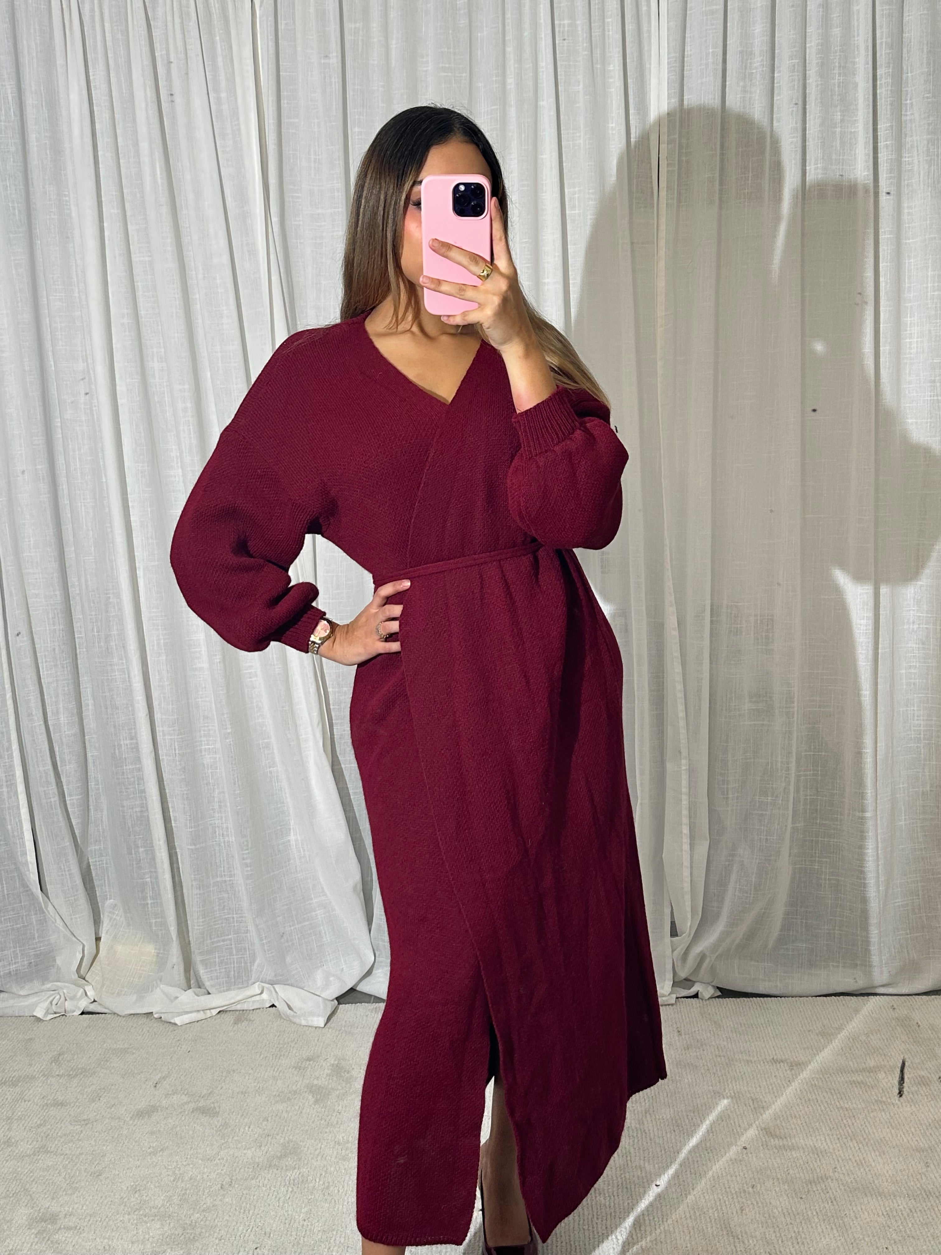 Robe/Gilet cache cœur bordeaux