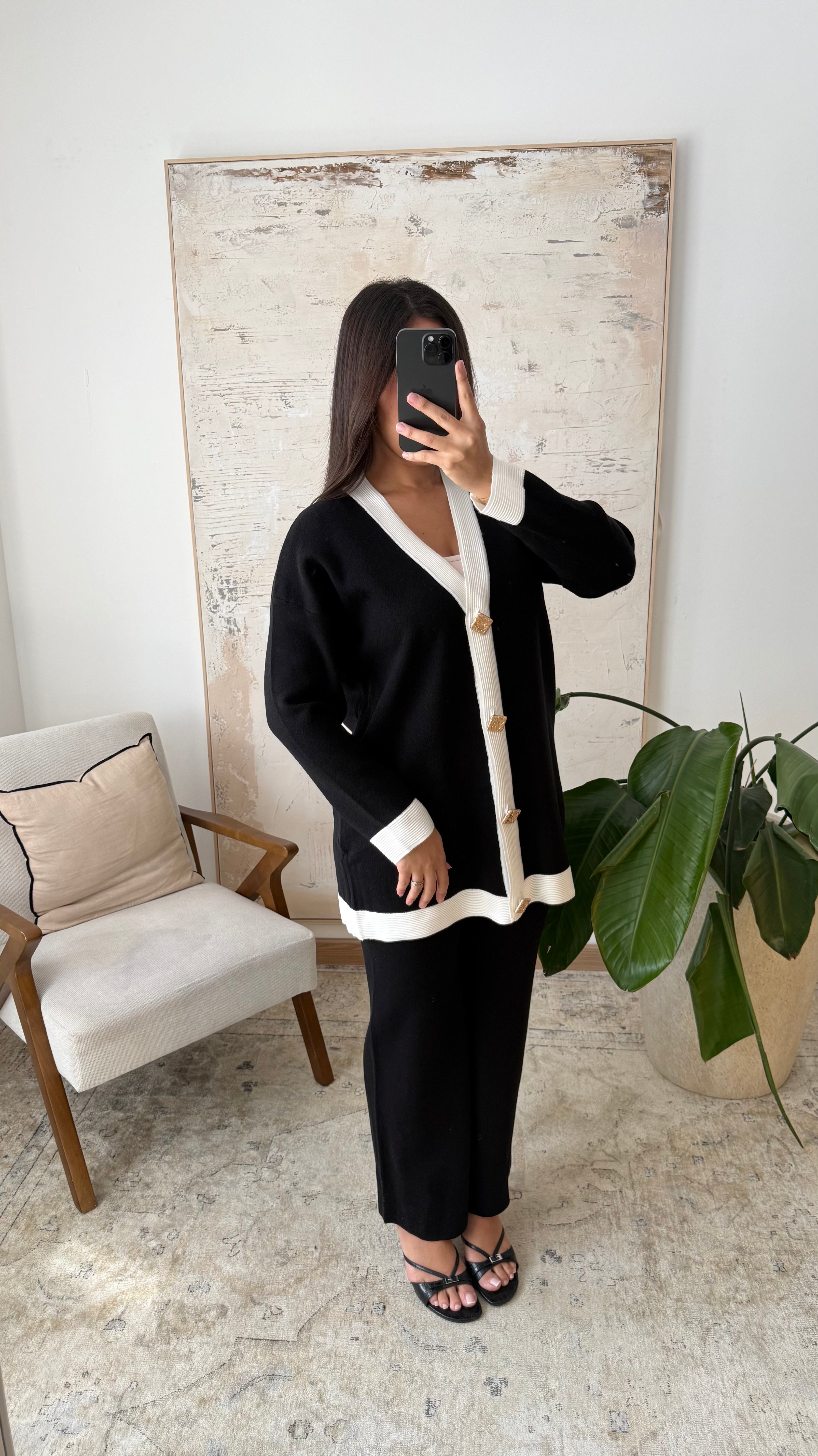 Ensemble noir gilet + pantalon