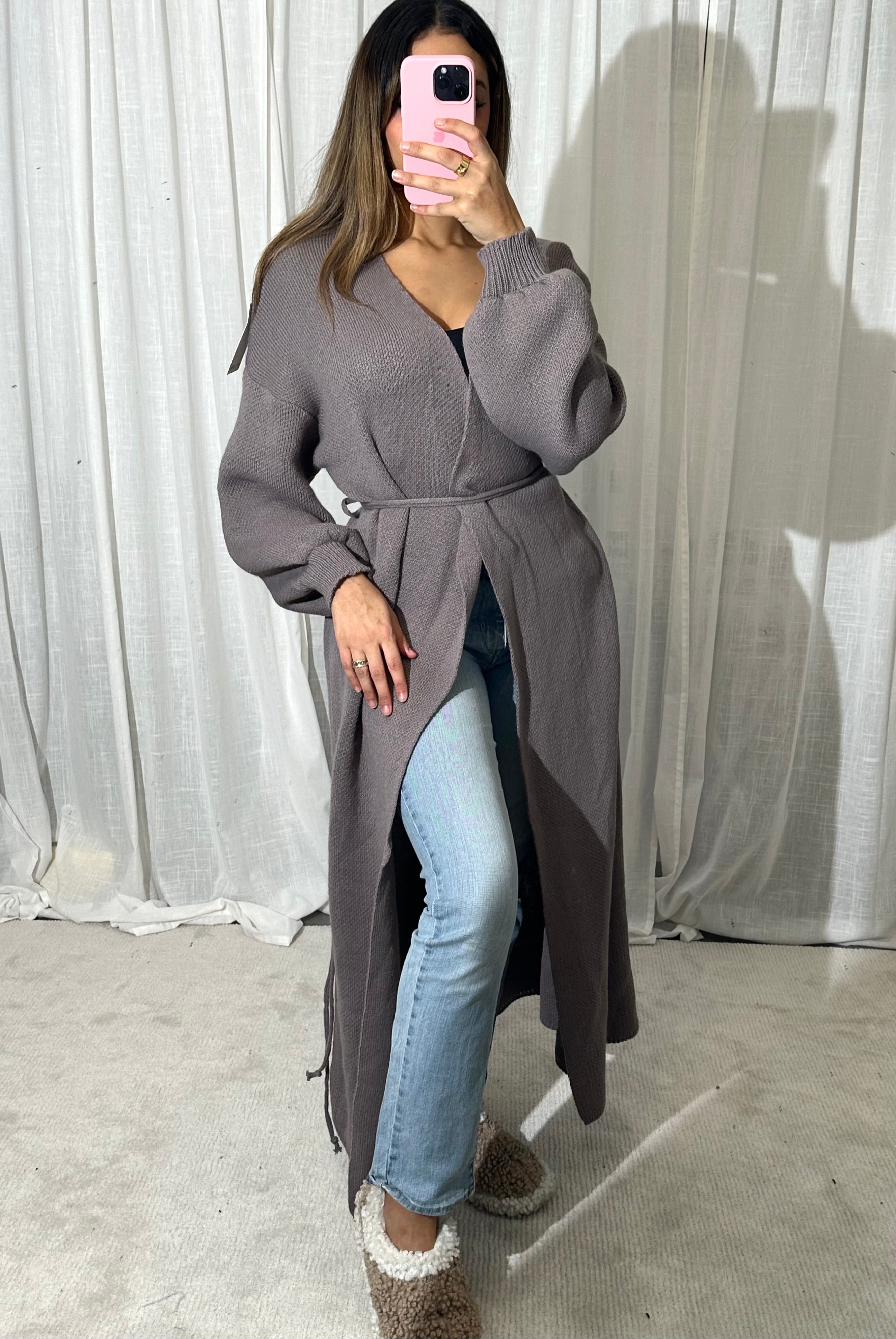 Robe /Gilet cache cœur taupe