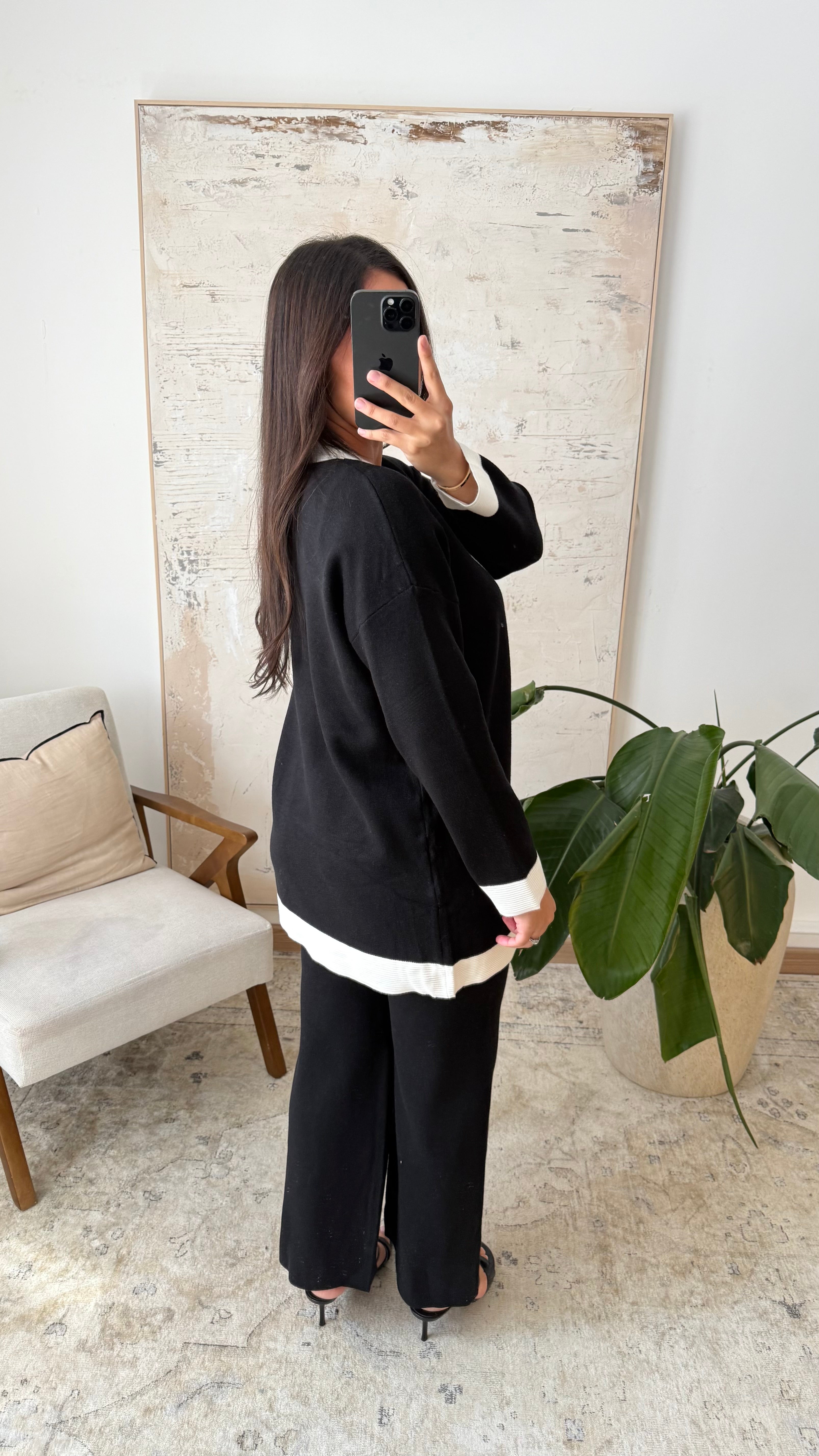 Ensemble noir gilet + pantalon