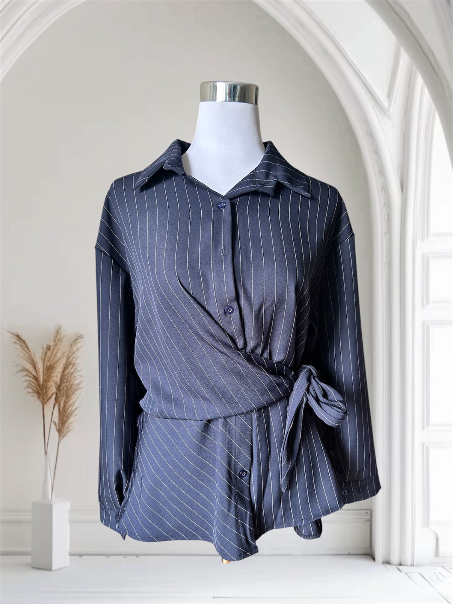 Chemise rayé nouer marine