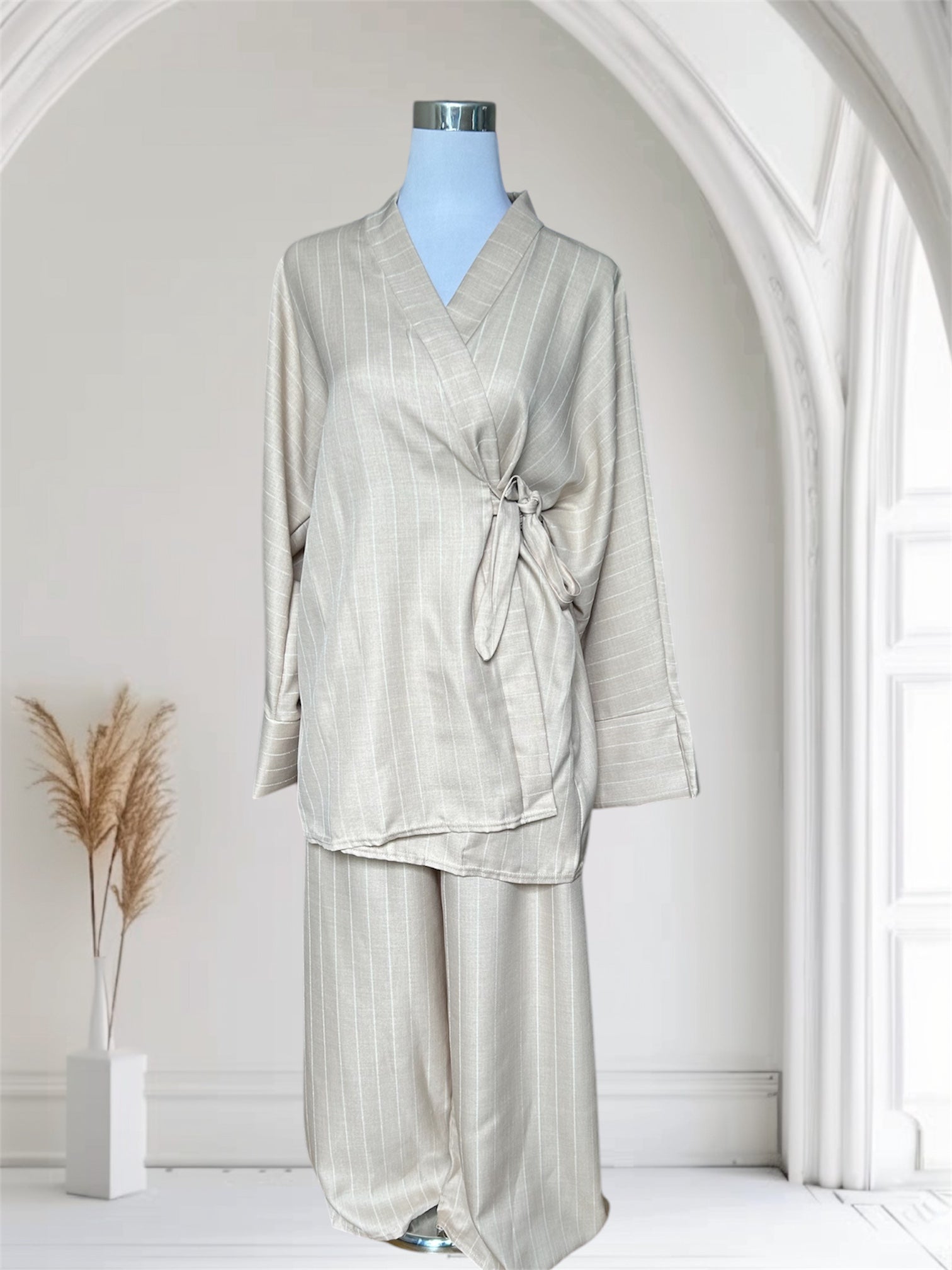 Ensemble rayée beige