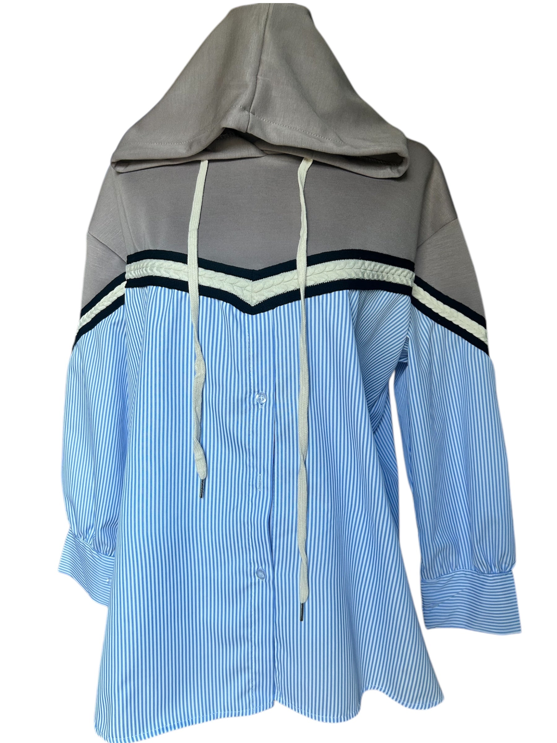 Chemise bi matière beige