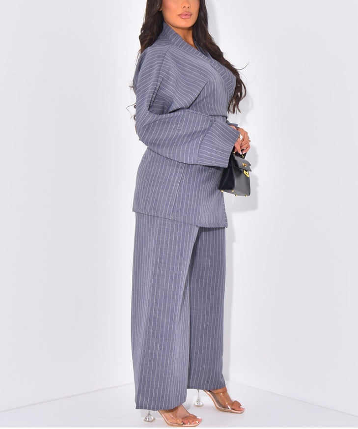 Ensemble rayée bleu