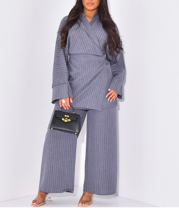 Ensemble rayée bleu