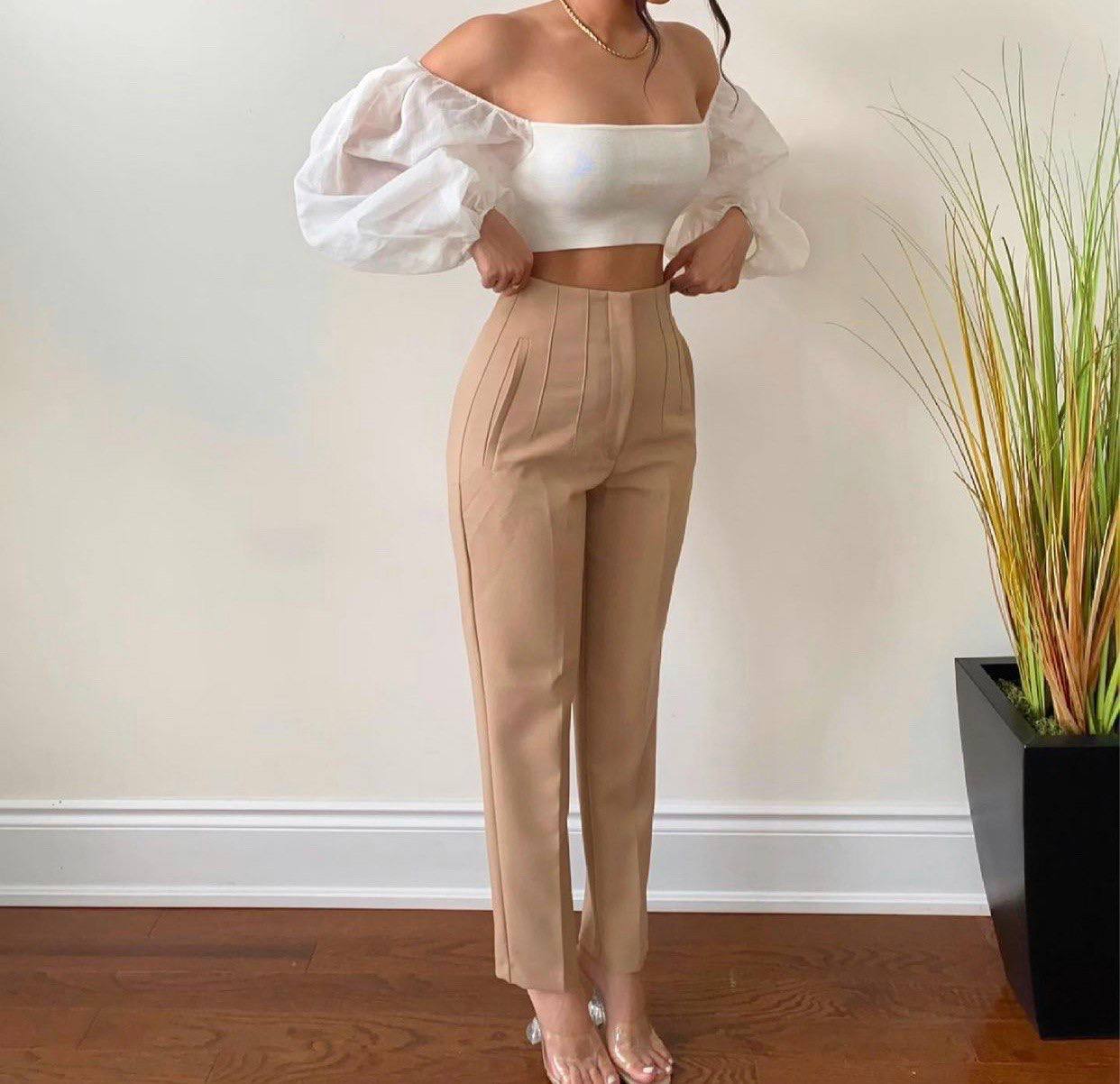 Pantalon pince marron