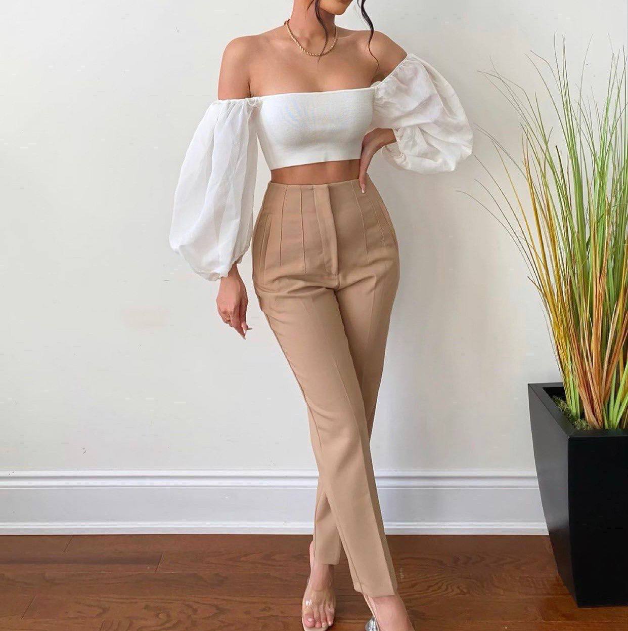 Pantalon pince marron